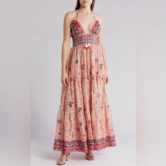 Raga Bohemian Halter Manisha Maxi Dress size Medium NWT - Picture 3 of 14